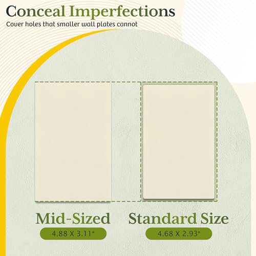 TG MidSize Screwless Blank Wall Plate Child Safe Blank Device Outlet Cover Medium Size 1Gang 488 H x 311 L Polycarbonate Thermoplastic UL Listed SPMB1LA5P Light Almond 5 Pack - Image 3