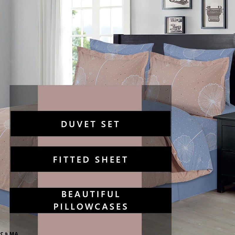 Amali  4 Pieces Bedsheet Set Single Size (120 x 200+35cm) Including 1 Duvet Cover 1 Fitted Sheet 1 Oxford & 1 Standard Pillowcases Durable & Long Lasting Quality - Image 2