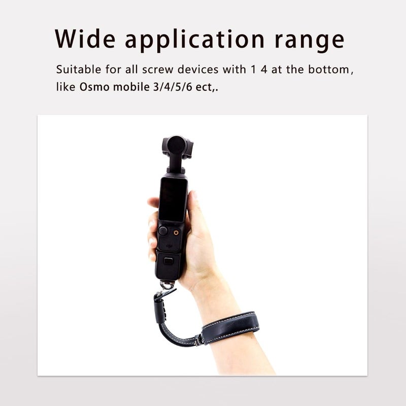 GetZget ® Hand Strap for Dji Pocket 3, osmo 3, Om 4/5/6 mobile Gimbal, Dslr Camera Strap PU Leather with 1/4 Screw Mount Down Fall Protection Accessories - Image 3