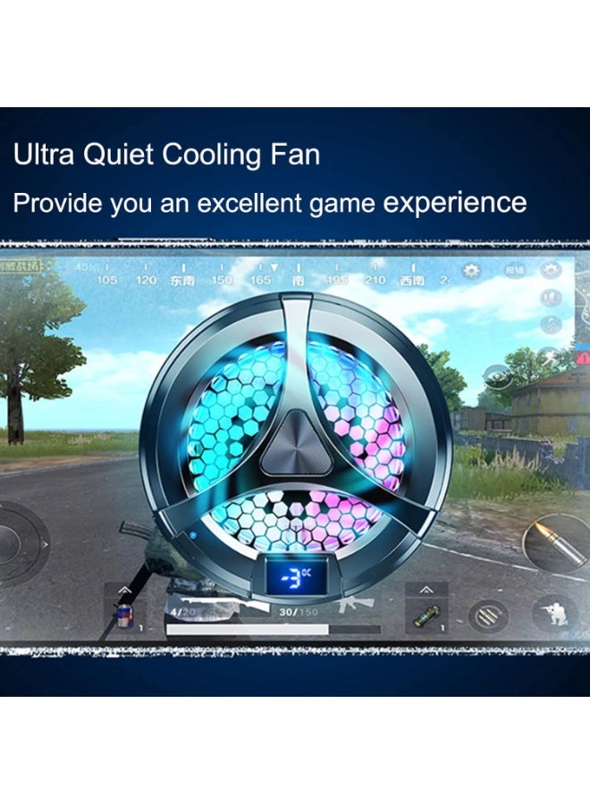 Magnetic Mobile Cooler, Semiconductor Technology Phone Cooler Compatible with iPhone 12/13/14/15, 2 Cooling Modes, LCD Display, RGB Lights, Instant Gaming Fan for Android, iPhone, and iPad – Black - Image 3