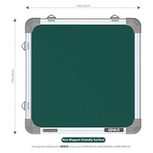 Pragati Systems Genius Melamine (Non-Magnetic) Chalkboard for Kids & Home with Lightweight Aluminium Frame | Portable & Featherlight Chalk Writing Board | Extra Small Size 1x1 Feet (Pack of 1) - Image 2