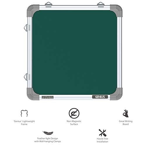 Pragati Systems Genius Melamine (Non-Magnetic) Chalkboard for Kids & Home with Lightweight Aluminium Frame | Portable & Featherlight Chalk Writing Board | Extra Small Size 1x1 Feet (Pack of 1) - Image 4