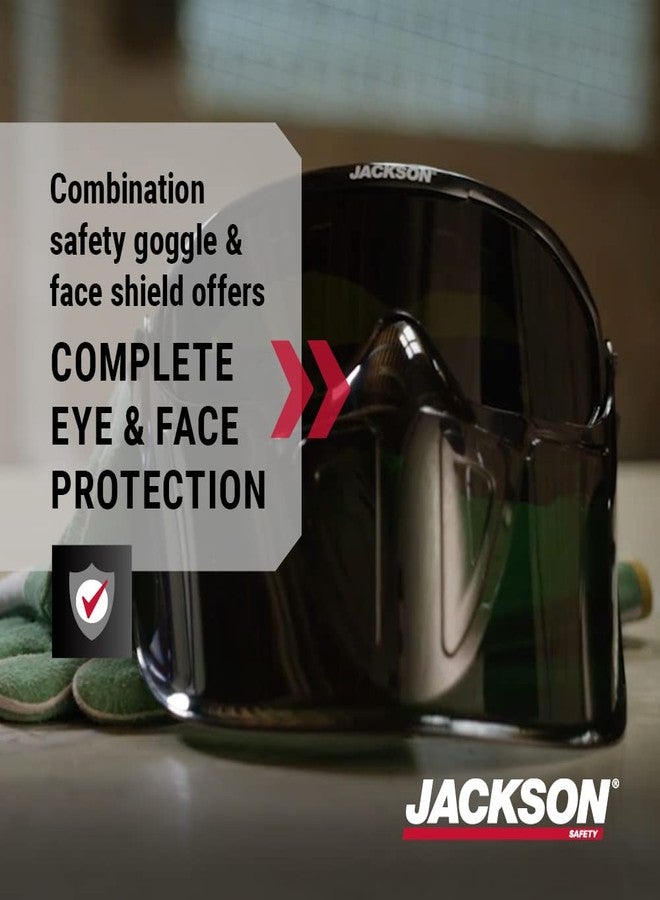 Jackson Safety جاكسون سيفتي 21001 - نظارات أمان - سلسلة جي بي إل 500 المميزة - عدسة مظللة 3 - مضادة للضباب - مع درع وجه قابل للطي - جسم أخضر - Image 2