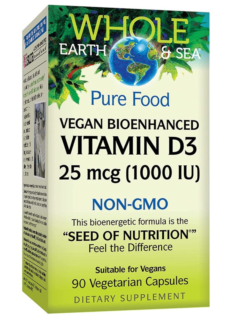 Whole Earth & Sea from Natural Factors, Vitamin D3 1000 IU (25 mcg), Whole Food Supplement, Vegan, 90 Capsules - pzsku/Z4018A3AF8BBABE5D705DZ/45/_/1675342810/18aa55e9-d71d-4c93-ab9a-5fa4fd78ab14