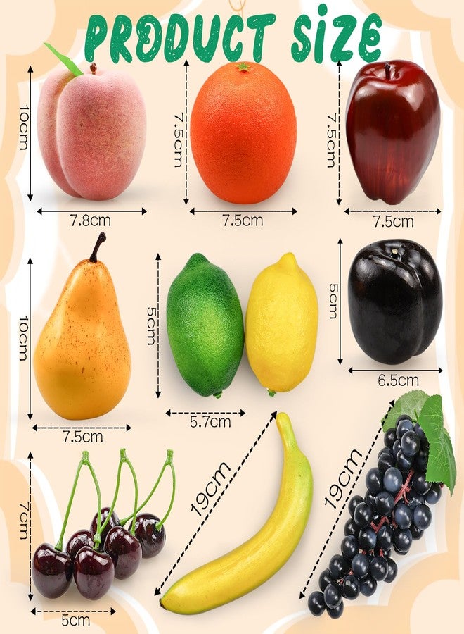 Ikosora 12 Pcs Fake Fruit Set, Artificial Fruits Set for Decoration Party, Lifelike Artificial Fruits Model Red Apples for Home Wedding Party Decoration, Lifelike Faux Fruits Decor Desk Ornament - Image 2