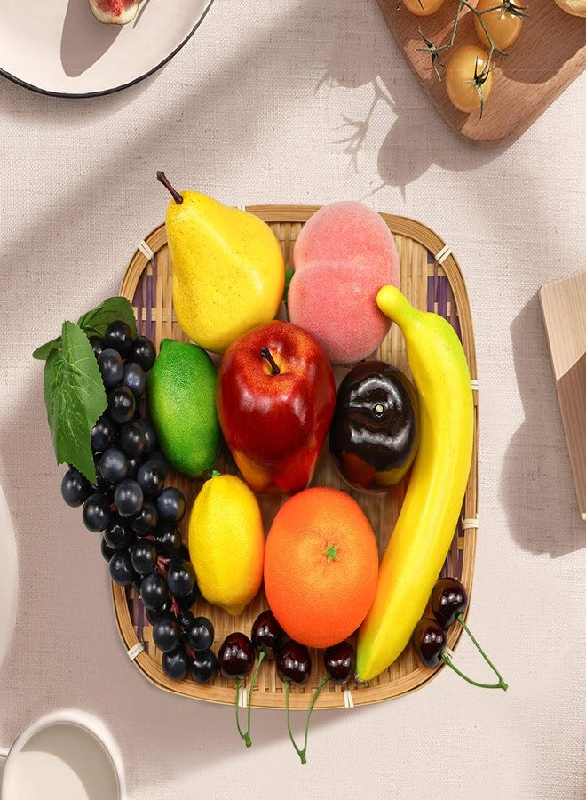 Ikosora 12 Pcs Fake Fruit Set, Artificial Fruits Set for Decoration Party, Lifelike Artificial Fruits Model Red Apples for Home Wedding Party Decoration, Lifelike Faux Fruits Decor Desk Ornament - Image 5
