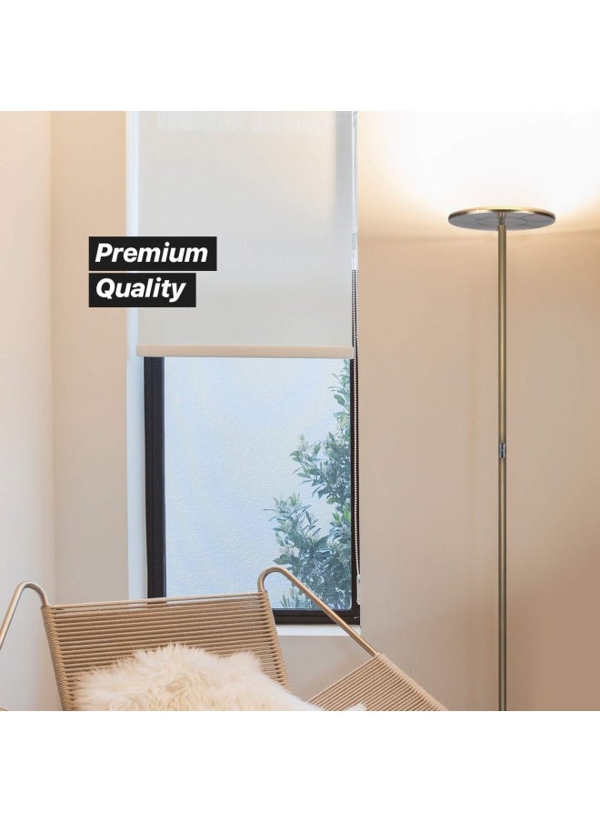 brightech - Sky Flux Dimmable Led Floor Lamp  Super Bright Floor Lamp For Living Room And Offices  Torchiere Standing Lamp With 3 Light Options Tall Lamp For Bedroom Reading And More - Brass - Image 1