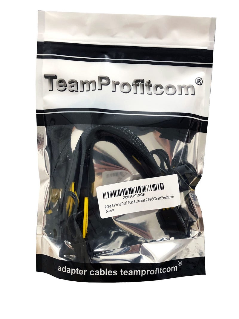 TeamProfitcom محول طاقة PCI-e 6 بن إلى مزدوج PCIe 8 بن (6+2) لبطاقة الرسوميات PCI Express كابل تمديد Y-Splitter لكابل الطاقة المغلف لبطاقة الفيديو 9 بوصات (عبوة 2)  - Image 5