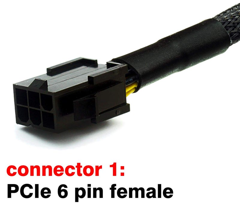 TeamProfitcom محول طاقة PCI-e 6 بن إلى مزدوج PCIe 8 بن (6+2) لبطاقة الرسوميات PCI Express كابل تمديد Y-Splitter لكابل الطاقة المغلف لبطاقة الفيديو 9 بوصات (عبوة 2)  - Image 3