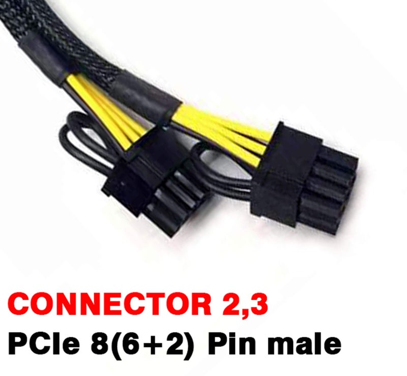 TeamProfitcom محول طاقة PCI-e 6 بن إلى مزدوج PCIe 8 بن (6+2) لبطاقة الرسوميات PCI Express كابل تمديد Y-Splitter لكابل الطاقة المغلف لبطاقة الفيديو 9 بوصات (عبوة 2)  - Image 4