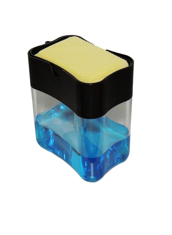 Elite Buddy Dish Soap Dispenser and Sponge Holder for Kitchen Sink Countertop, Includes Made in USA Non Scratch Sponge Scrubber, Black - Image 1