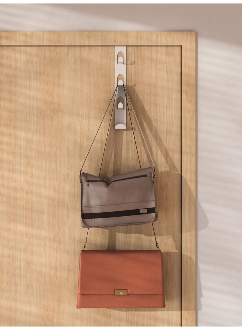 Smart Storage 🤝Smart Storage OTD Multifunctional Vertical Hanger Over The Door Hook Rack, Space Saving Carbon Steel Organizer for Clothes, Bags & Towels, No Drilling Required (White/Grey/Gold). - Image 1