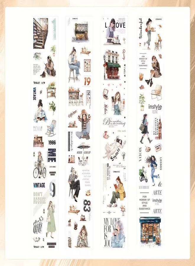 SAMVARDHAN Vintage Book Theme Washi Tape Set – 4 Rolls Aesthetic Decorative Masking Tape for Journals, Scrapbooks, Planners & Crafts (Book Stroll) - Image 3