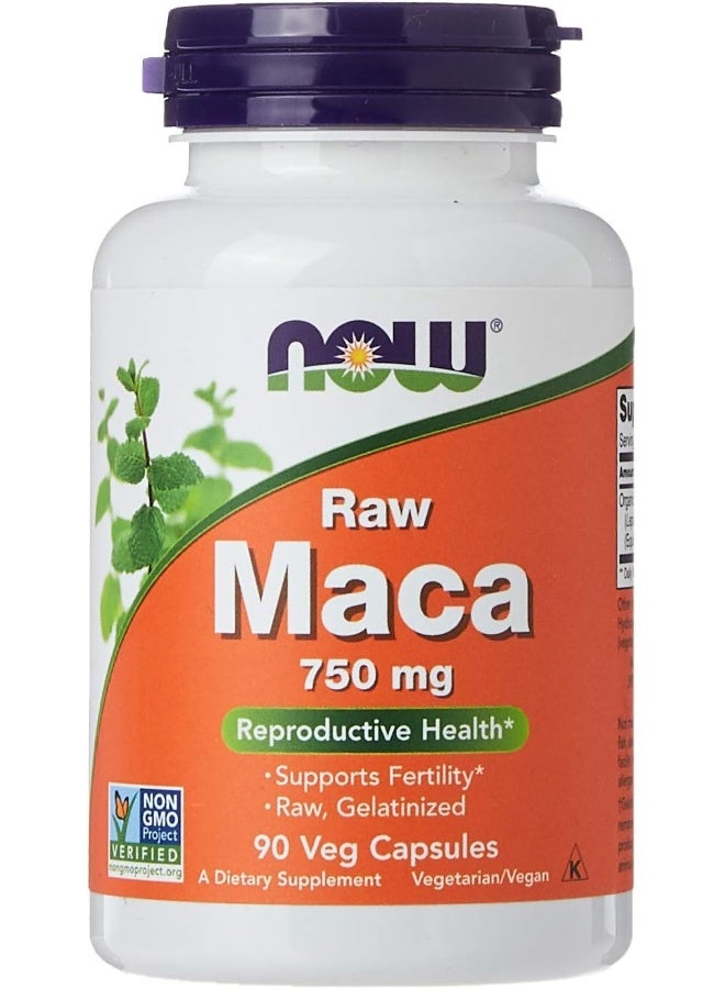 Now Foods Raw Maca 750 Mg 90 Veg Capsules - Image 1