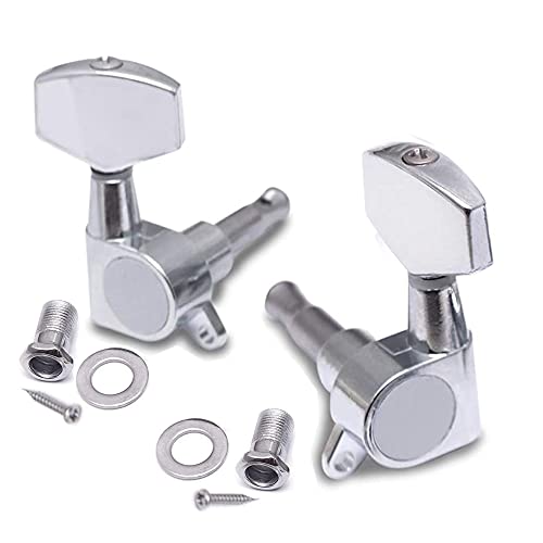 Imaginea 2 Sealed String Tuning Pegs Keys Machines Heads Tuners 1Left + 1Right Electric Guitar Acoustic Guitar Parts Replacement Chrome Key - Image 1