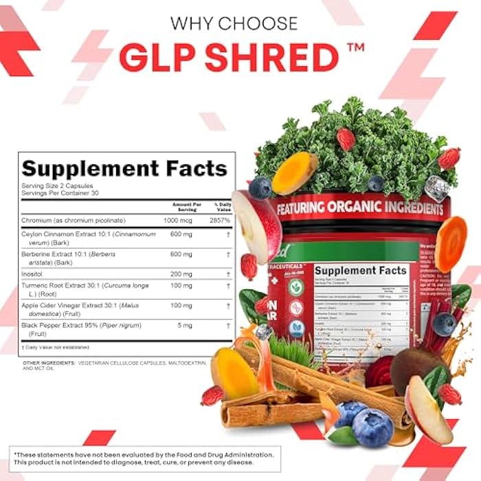 Clean Nutraceuticals GLP1 Supplement Berberine Ceylon Cinnamon Apple Cider Vinegar Chromium Turmeric Gut Health Digestive Balance 60 Vegan Capsules by Clean Nutra - Image 5
