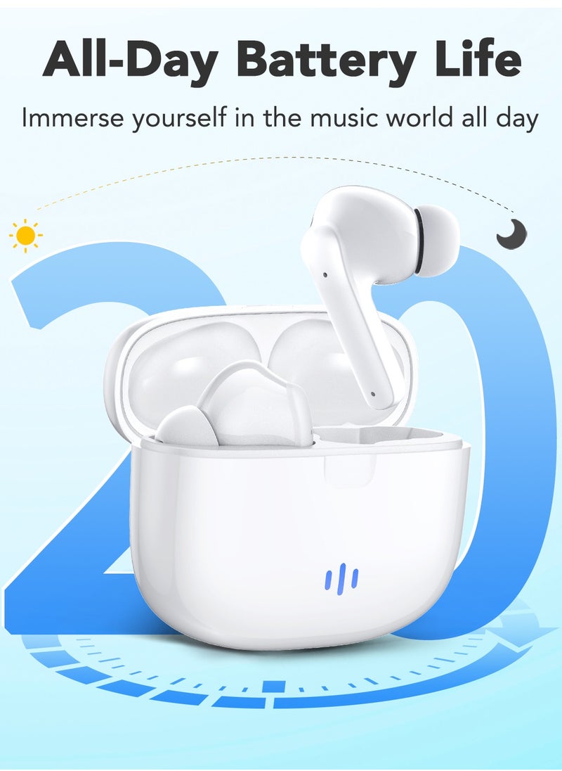 SUBOZZ - Bluetooth Earphones with Active Noise Cancelling | True Wireless Erebuds Bluetooth 5.4 | In-Ear Headphones with Immersive Sound | Lightweight TWS Earphones for Sports | Compatible with iPhone & Android Phones (White） - Image 1