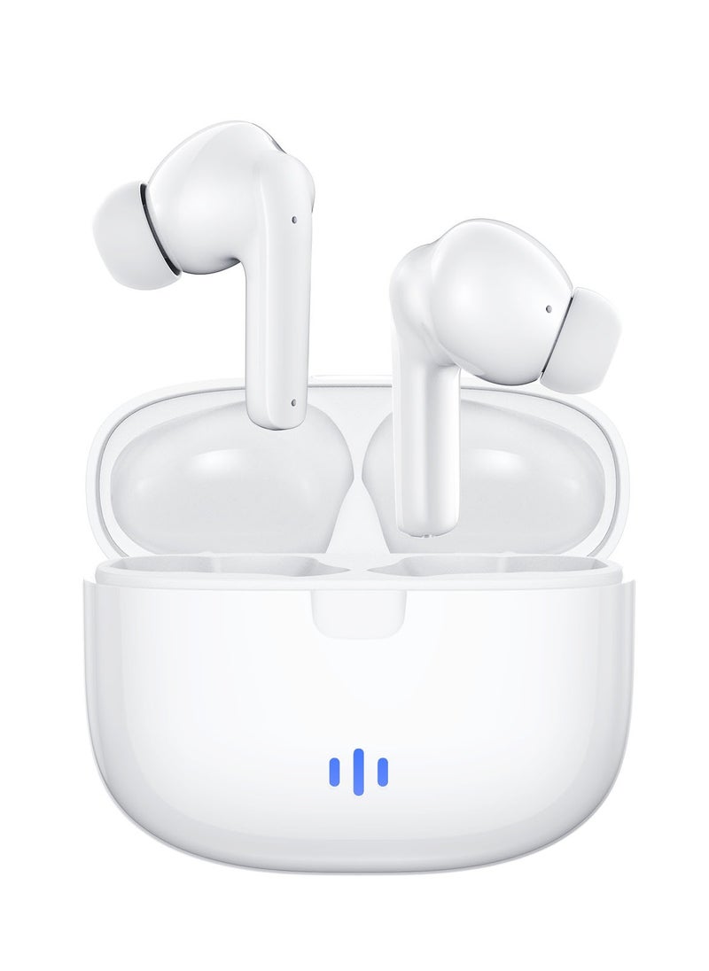SUBOZZ - Bluetooth Earphones with Active Noise Cancelling | True Wireless Erebuds Bluetooth 5.4 | In-Ear Headphones with Immersive Sound | Lightweight TWS Earphones for Sports | Compatible with iPhone & Android Phones (White） - Image 1