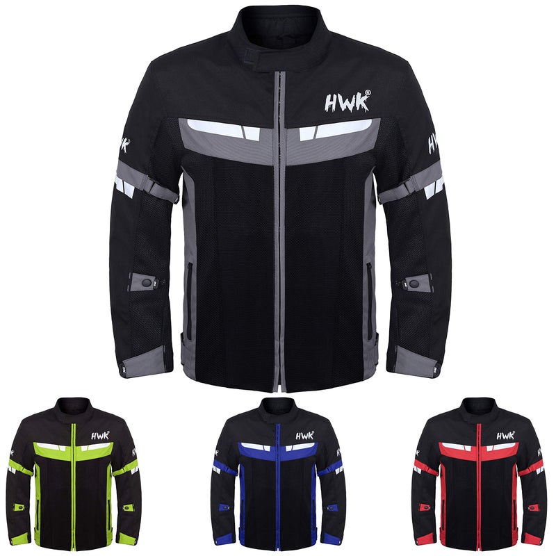 HWK 4X-LARGE/BLACK - Motorcycle Jacket Men - Riding Jacket - Image 1