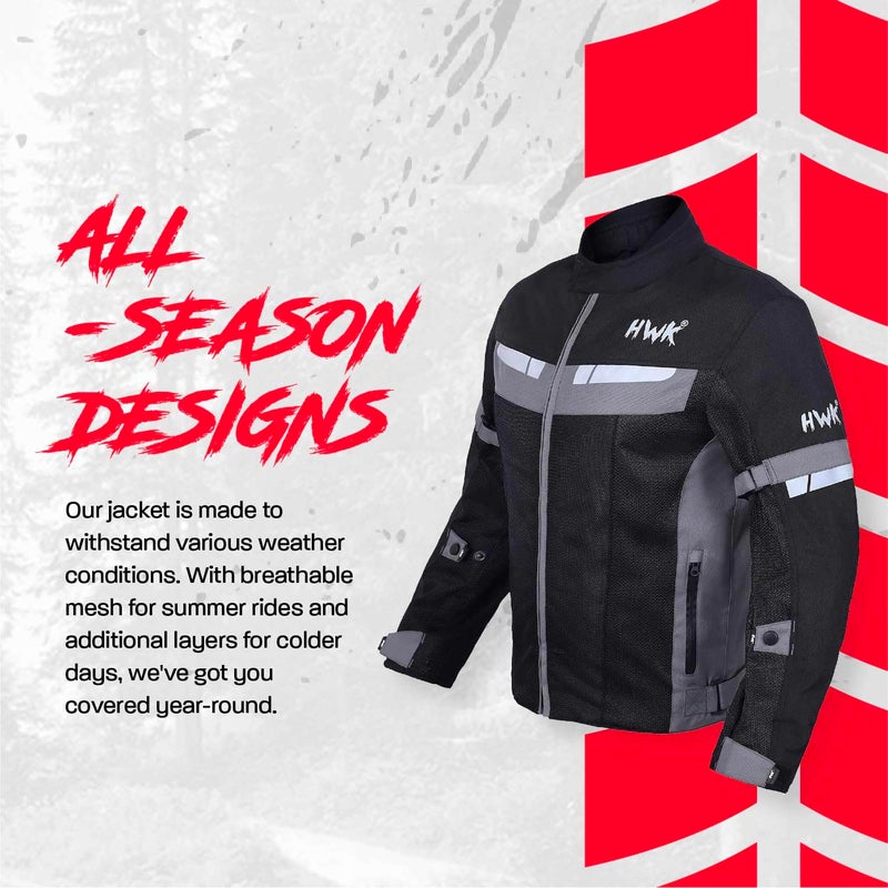 HWK 4X-LARGE/BLACK - Motorcycle Jacket Men - Riding Jacket - Image 2
