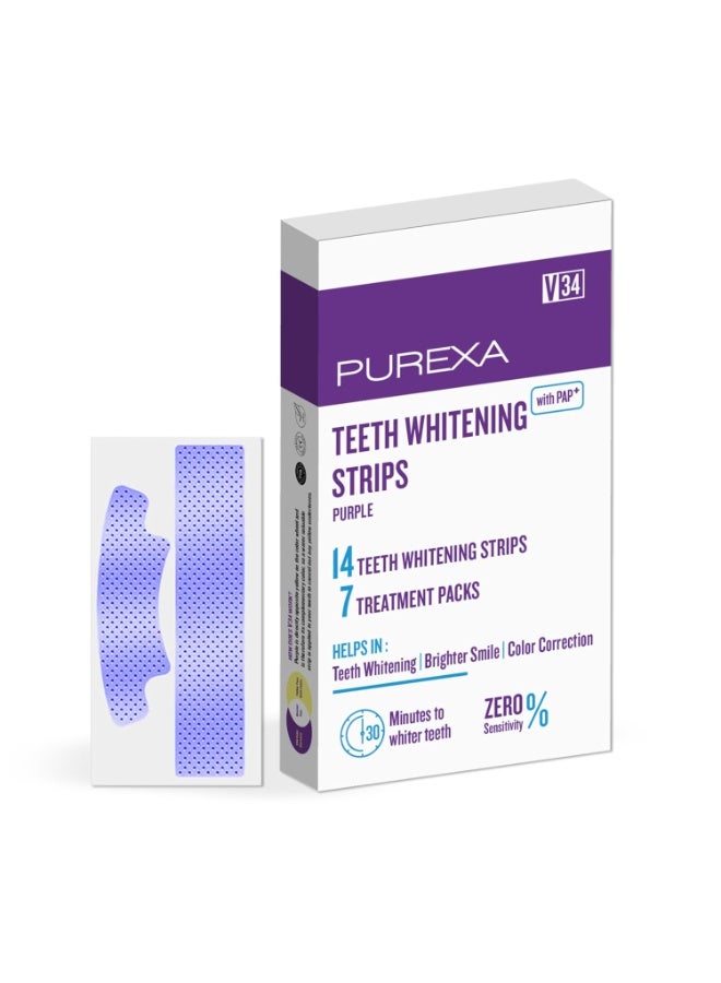 PUREXA Teeth Whitening Oral Care Combo | V34 Teeth Whitening Strips 7 strips  with Bamboo Toothbrush | Enamel-Safe Whitening & Daily Cleaning Support - Image 4