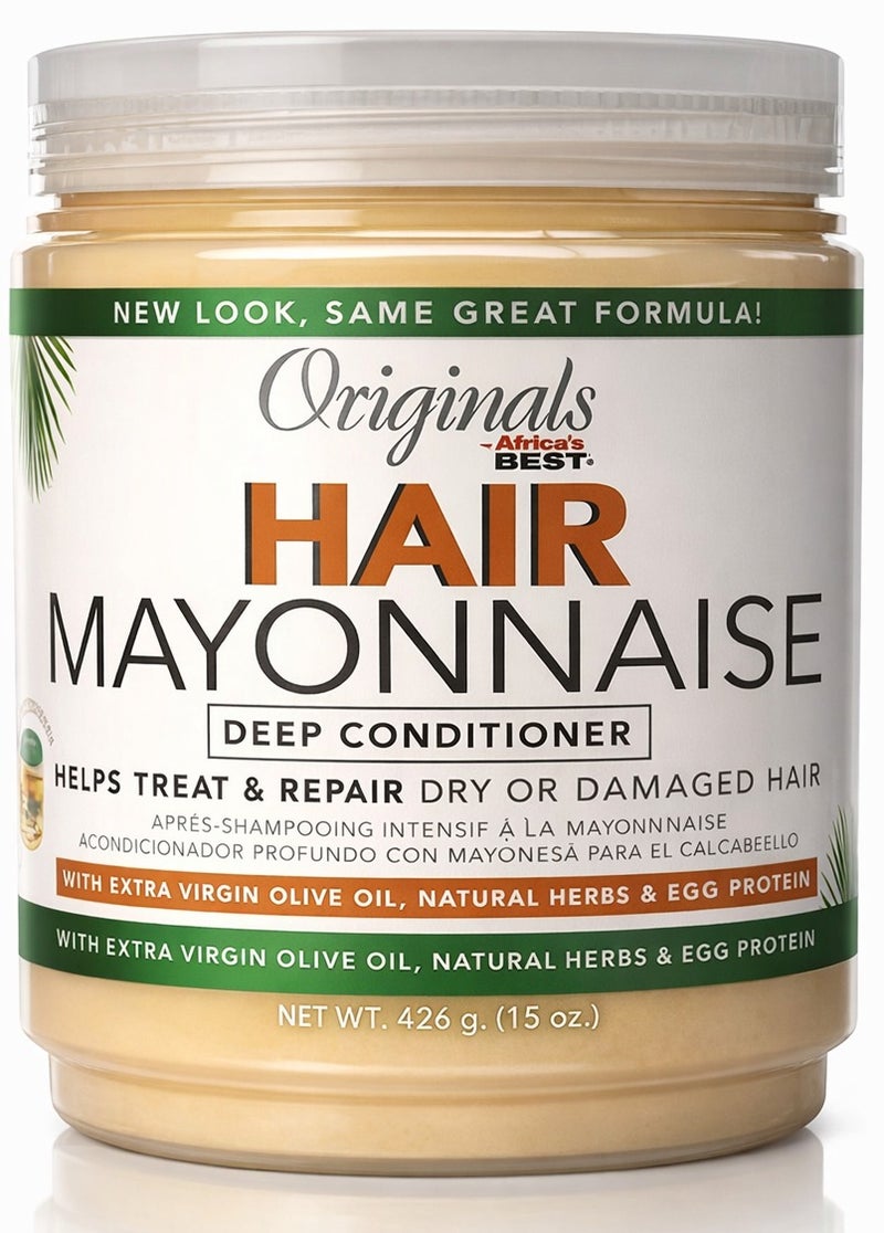 Africas Best Originals by Africa’s Best Hair Mayonnaise Deep Conditioner 15oz | Deep Conditioning Hair Treatment for Dry, Damaged & Overprocessed Hair - Image 1