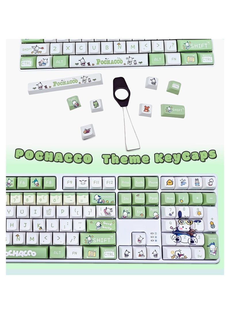 Sanrio Pochacco Green Yellow Keycaps for XDA MX Switch Cute Anime Japanese Mechanical Gaming Keyboard, PBT Keycap Set - Image 4