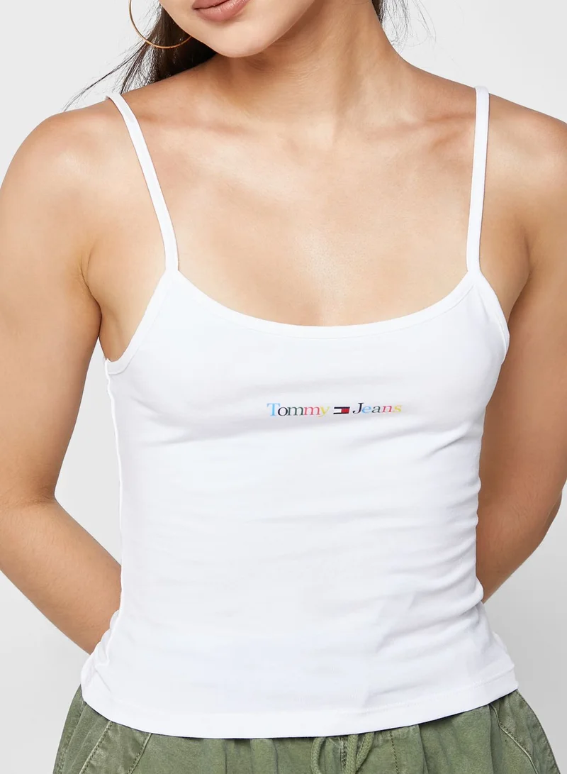 TOMMY JEANS Strappy Logo Crop Tank Top