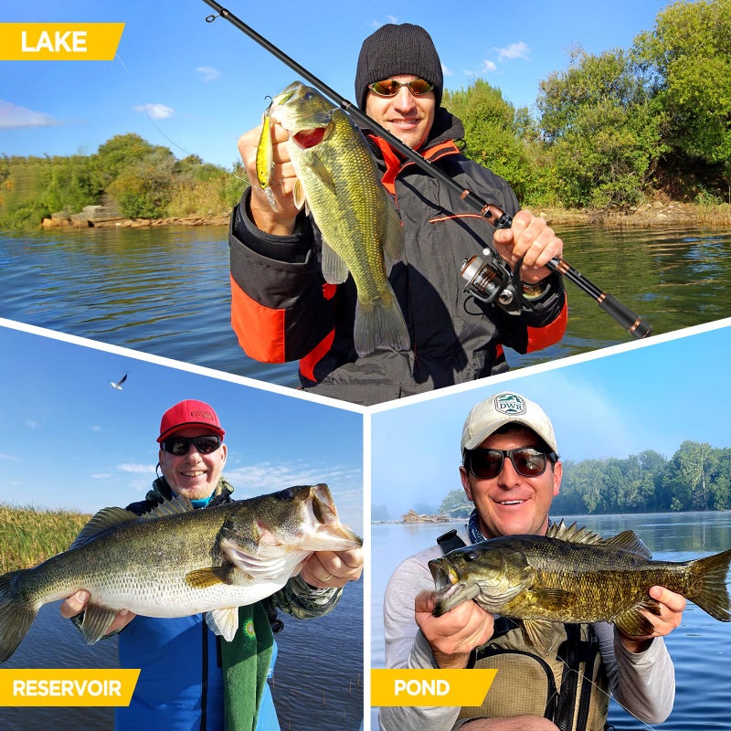 PLUSINNO Fishing Rod and Reel Combos, Bronze Warrior Toray 24-Ton Carbon Matrix Telescopic Fishing Rod Pole, 12 +1 Shielded Bearings Stainless Steel BB Spinning Reel, Travel Freshwater Fishing Gear - Image 2