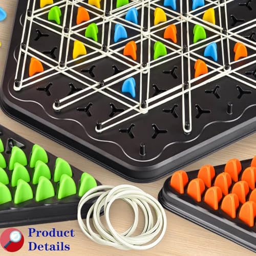 CountryLink Triggle Chain - Elastic Band Triangle Chess Game | Brain Teaser Puzzle for Kids & Adults | Montessori 3D Logical Thinking & Strategy Board Game | Family Fun Desktop Activity - Image 3
