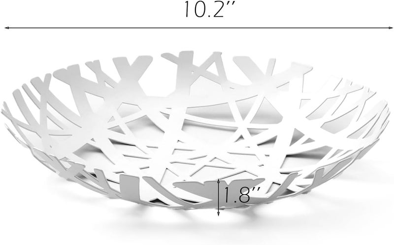 IBWell Fruit Bowl Integrated High end Modern Home Creative Fruit Basket for Counters Kitchen Countertop Home DecorWhite - Image 3