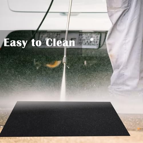 Nexboraque 2 Pack Garage Floor Mat, 60 x 36 Inch Oil Spill Mat for Under Car Driveway Mats with Waterproof Backing, Black Reusable Rubber Mat Garage Mat for Protecting Surfaces - Image 3