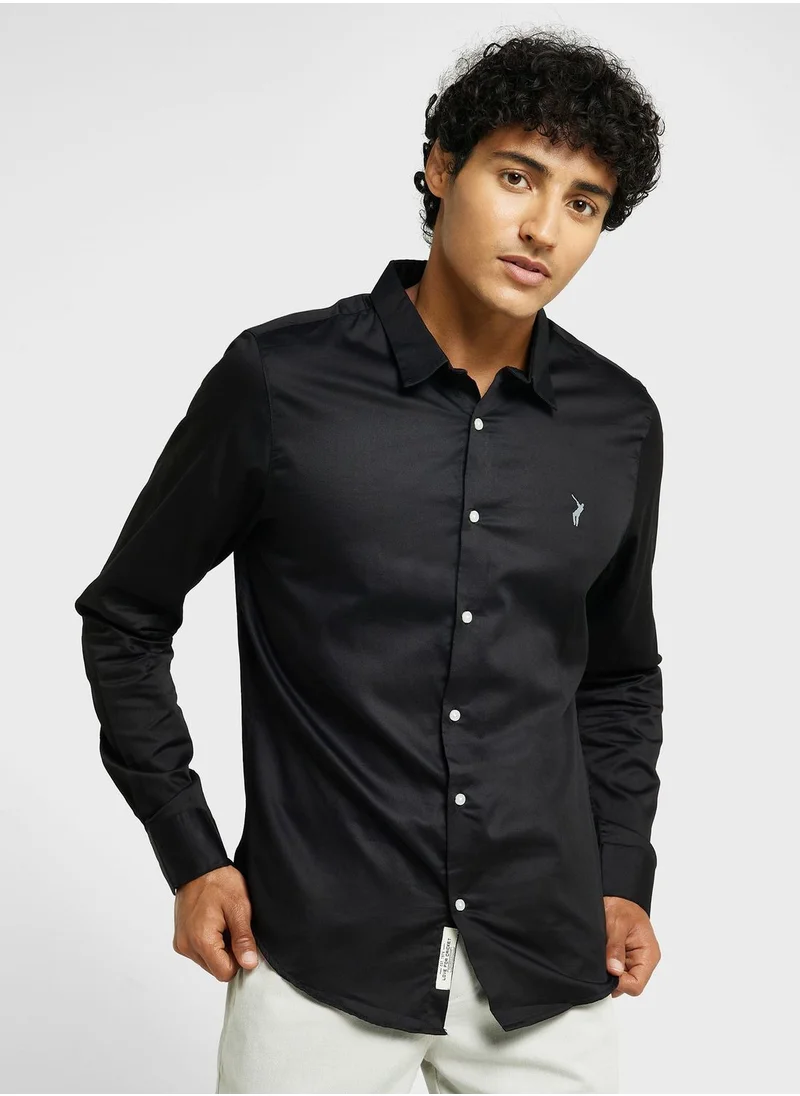 توماس سكوت Thomas Scott Spread Collar Classic Slim Fit Casual Shirt