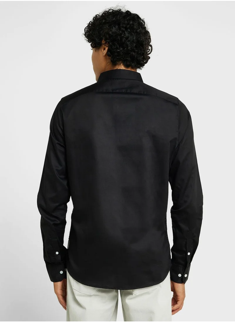 توماس سكوت Thomas Scott Spread Collar Classic Slim Fit Casual Shirt