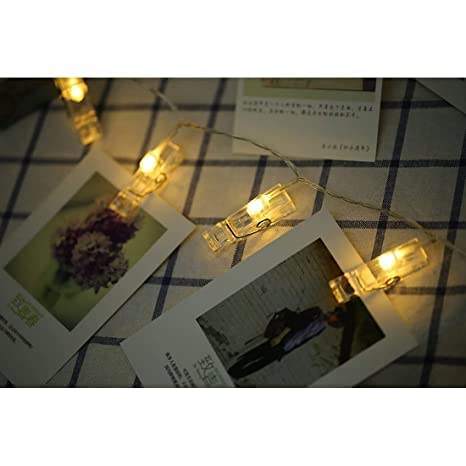 HuBBeR SHREE RAGHUVIR 16 Photo Acrylic Clips Light Battery Operated Photo Lights 3m Fairy String Photo Clips with led Lights Hanging Copper Wire led Clip String Lights for Bedroom Christmas Decoration - Image 3