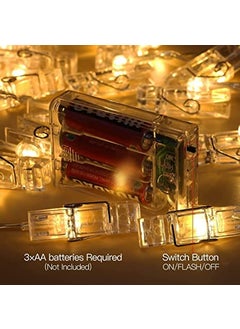 HuBBeR SHREE RAGHUVIR 16 Photo Acrylic Clips Light Battery Operated Photo Lights 3m Fairy String Photo Clips with led Lights Hanging Copper Wire led Clip String Lights for Bedroom Christmas Decoration  - Image 5