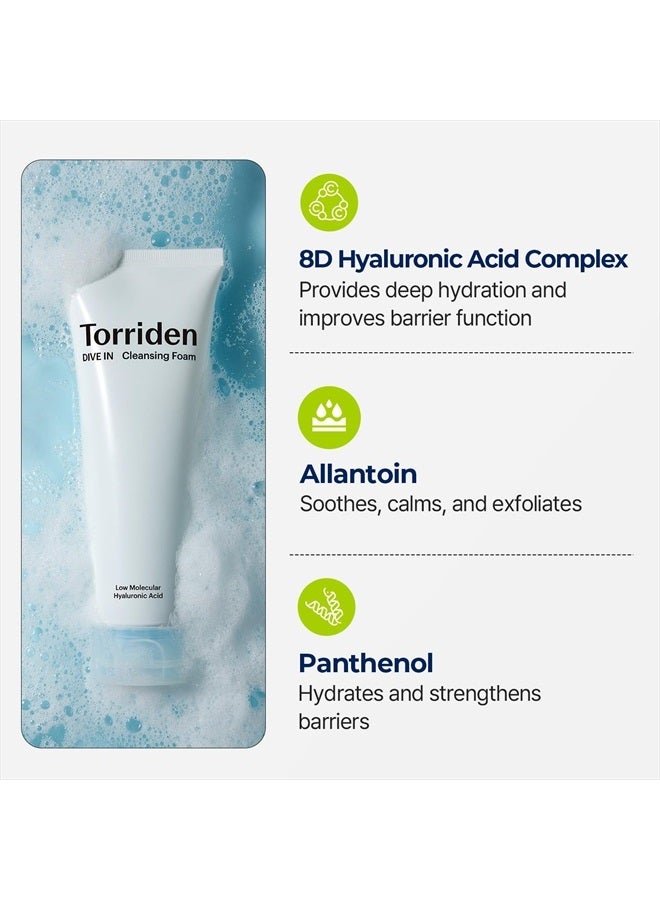 Torriden DIVE-IN Cleansing Foam Face Wash 5.07 fl oz., Hydrating Daily Facial Cleanser for All and Sensitive Skin, with Hyaluronic Acid, Panthenol, Allantoin | Vegan and Cruelty Free - Image 5