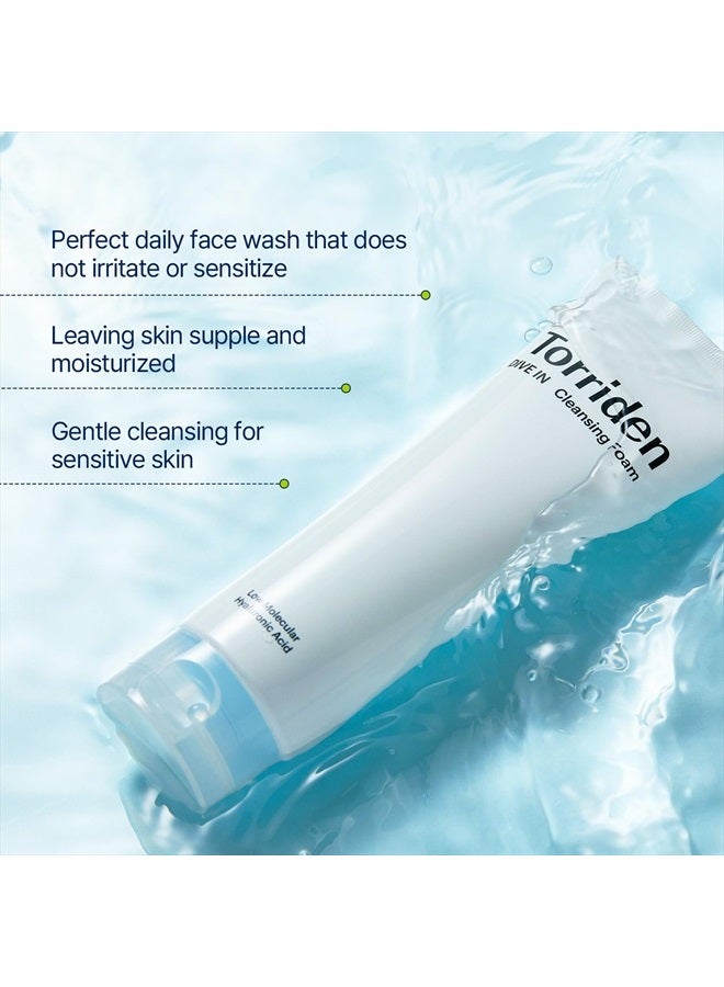 Torriden DIVE-IN Cleansing Foam Face Wash 5.07 fl oz., Hydrating Daily Facial Cleanser for All and Sensitive Skin, with Hyaluronic Acid, Panthenol, Allantoin | Vegan and Cruelty Free - Image 4