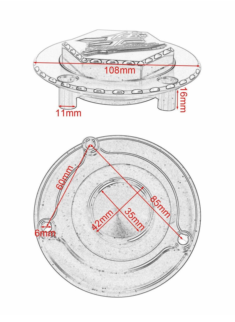 Suzuki 3D Fuel Tank Gas Cap Cover, Compatible with SUZUKI HAYABUSA GSX1300R 2008-2020  - Image 3