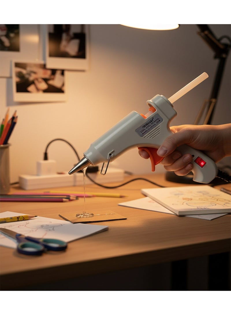 Hot Glue Gun Set 20W with 50pcs Glue Sticks – Safe Mini Glue Gun for Kids & DIY Crafts, Fast Heating, Anti-Drip Precision Nozzle, Home Repairs, School Projects, Arts & Decorations (White) - Image 2