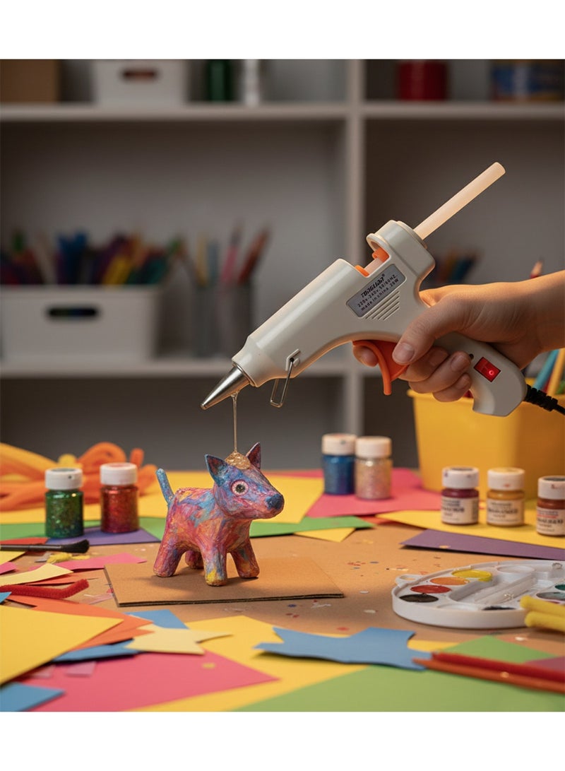 Hot Glue Gun Set 20W with 50pcs Glue Sticks – Safe Mini Glue Gun for Kids & DIY Crafts, Fast Heating, Anti-Drip Precision Nozzle, Home Repairs, School Projects, Arts & Decorations (White) - Image 3