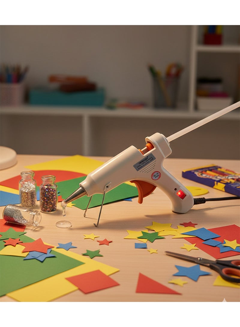 Hot Glue Gun Set 20W with 50pcs Glue Sticks – Safe Mini Glue Gun for Kids & DIY Crafts, Fast Heating, Anti-Drip Precision Nozzle, Home Repairs, School Projects, Arts & Decorations (White) - Image 5