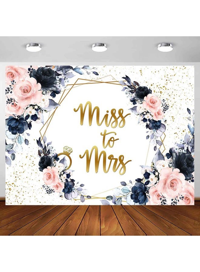 Skull Shaver Sensfun Miss to Mrs Bridal Shower Backdrop Navy Blush Flowers Photography Background Vinyl Wedding Bride to Be Engagement Party Decorations Photo Booth Props 7x5ft - Image 1