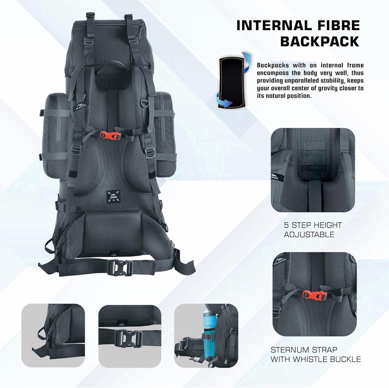 TRAWOC WILDWING 95L Internal Frame Travel Backpack with Detachable Daypack - Image 3