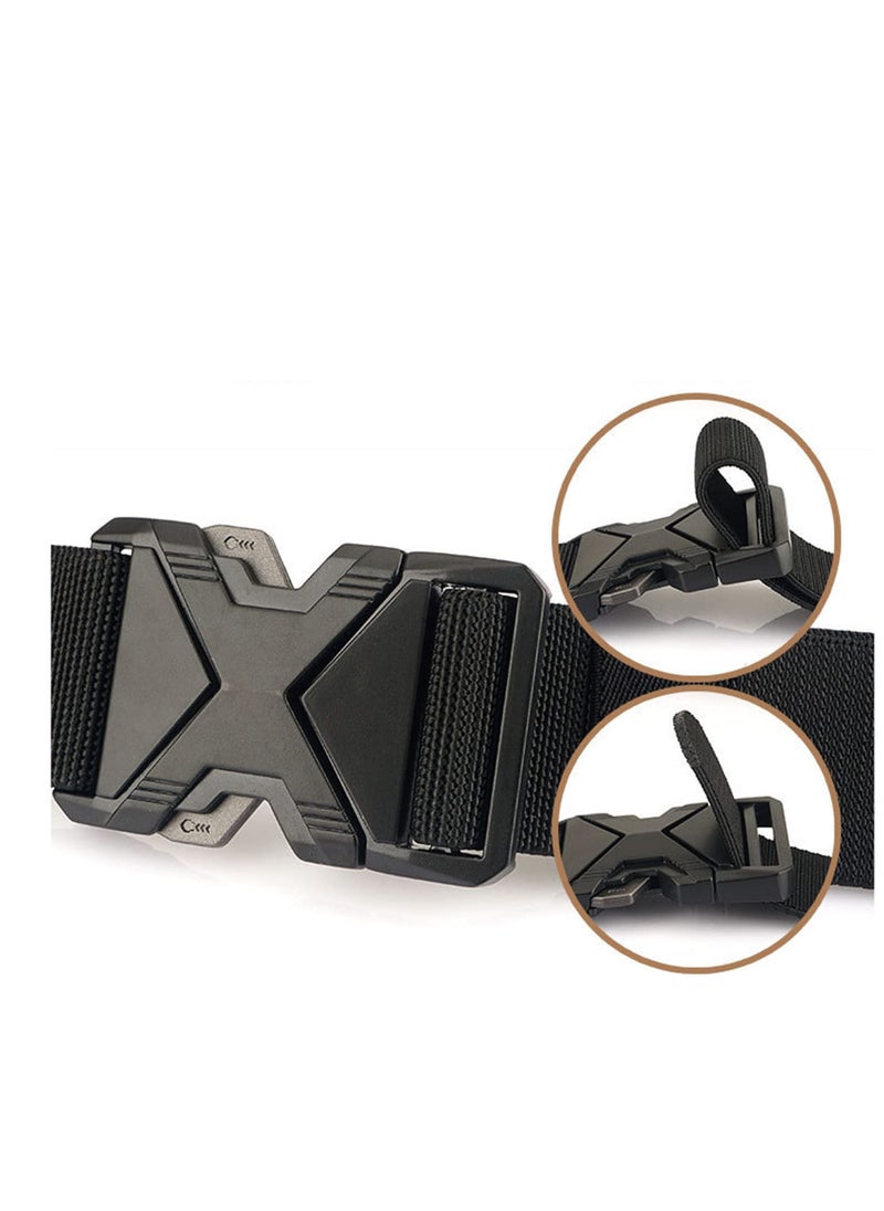 Excefore Nylon Tactical Men Belt, Work Belts for Men, Adjustable, No Metal Buckle, for Men Military Hiking Riggers Belt with Heavy Duty Quick Release Buckle, Suitable for Work and Travel (125cm)  - Image 3