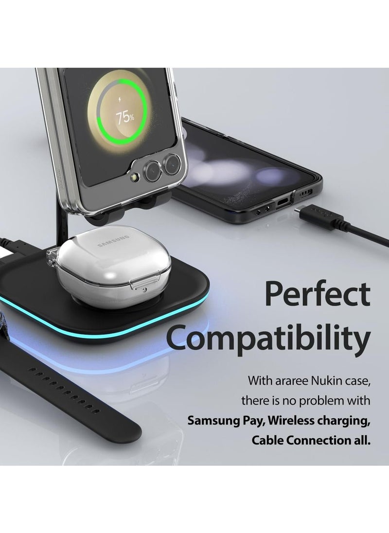 araree - Nukin Samsung Galaxy Z Flip 5 Case - Ultra-Thin Transparent Cover | Scratchproof, Sturdy, Minimalist Hard PC Case | Anti-Yellowing, Non-Slip Grip, Snap-On Design | RoHS Certified - Clear Matte - Image 1