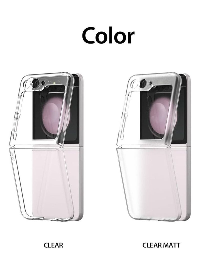 araree - Nukin Samsung Galaxy Z Flip 5 Case - Ultra-Thin Transparent Cover | Scratchproof, Sturdy, Minimalist Hard PC Case | Anti-Yellowing, Non-Slip Grip, Snap-On Design | RoHS Certified - Clear Matte - Image 1