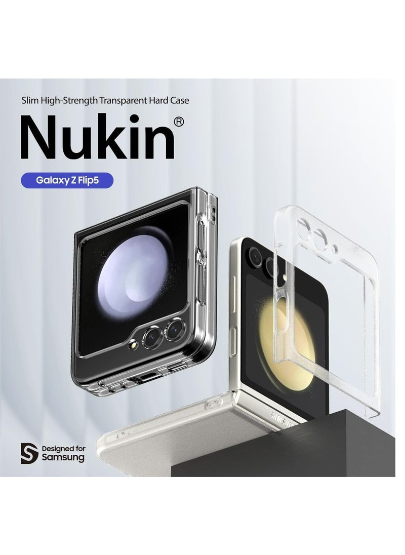 araree - Nukin Samsung Galaxy Z Flip 5 Case - Ultra-Thin Transparent Cover | Scratchproof, Sturdy, Minimalist Hard PC Case | Anti-Yellowing, Non-Slip Grip, Snap-On Design | RoHS Certified - Clear Matte - Image 1