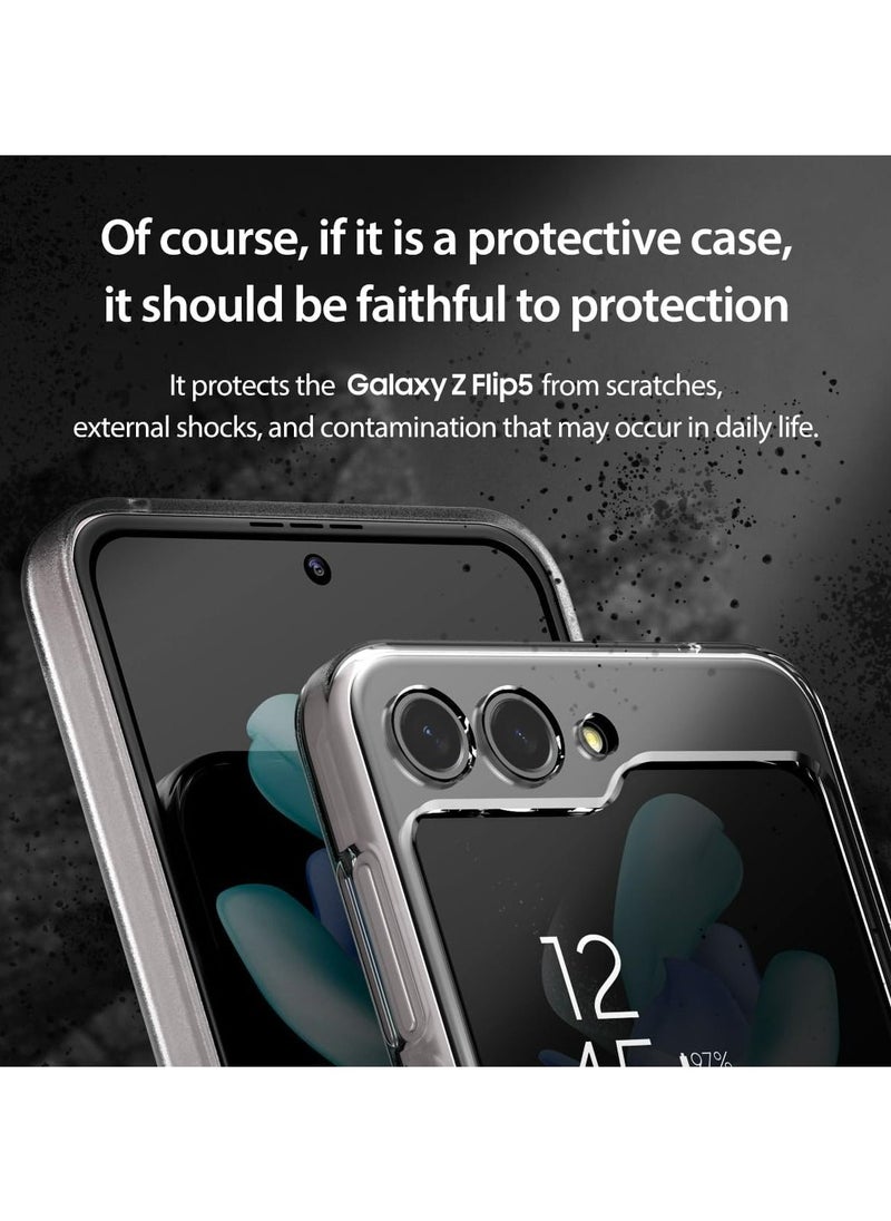 araree - Nukin Samsung Galaxy Z Flip 5 Case - Ultra-Thin Transparent Cover | Scratchproof, Sturdy, Minimalist Hard PC Case | Anti-Yellowing, Non-Slip Grip, Snap-On Design | RoHS Certified - Clear Matte - Image 1