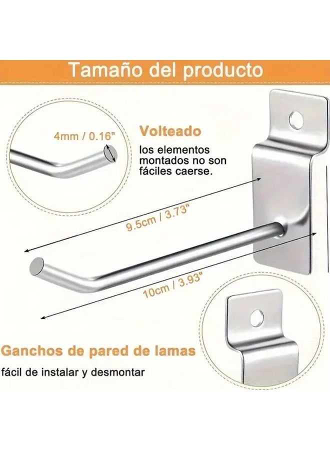 4 Inch Heavy Duty Slatwall Panel Hooks 100pcs Metal Hanging Accessories Commercial Retail Display - Image 4